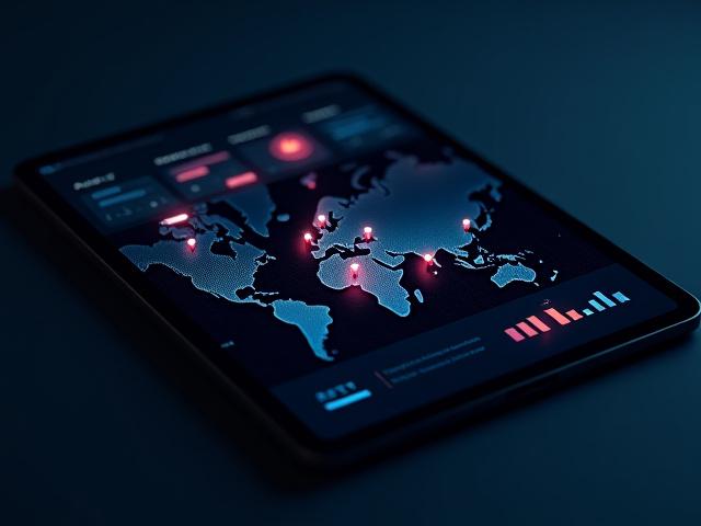 Logistics management dashboard showing real-time truck tracking and data analytics